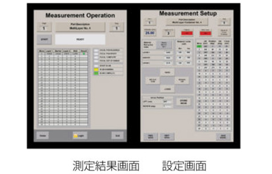 測定結果画面と設定画面